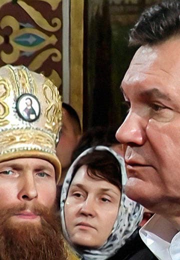 Yanukovych in the Pochaiv Lavra