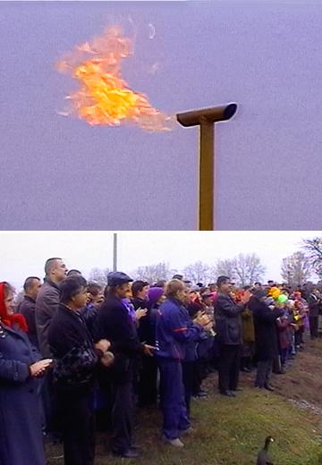Opening of the gas pipeline in the village of Hrynky