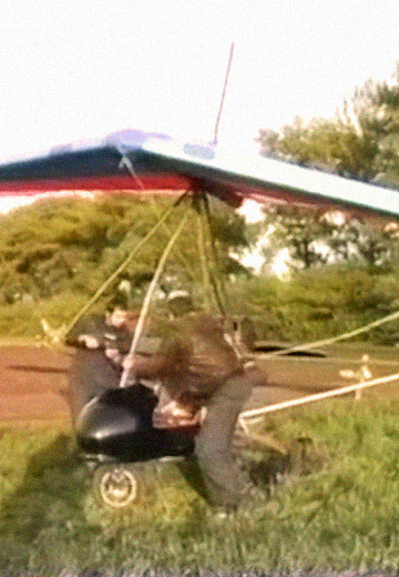 Hang glider: cultivation of fields